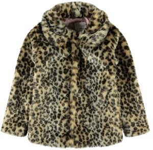 NKFMONA FAUX FUR LEO JACKET TURKISH COFFEE