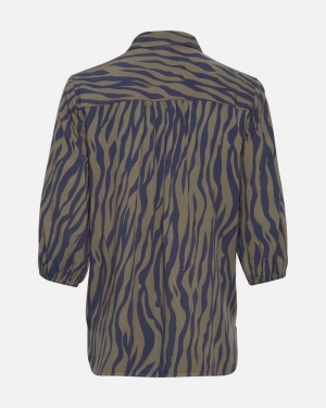 JAINE BEACH 3/4 SHIRT G BLUE ZEBRA