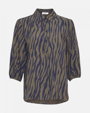 JAINE BEACH 3/4 SHIRT G BLUE ZEBRA