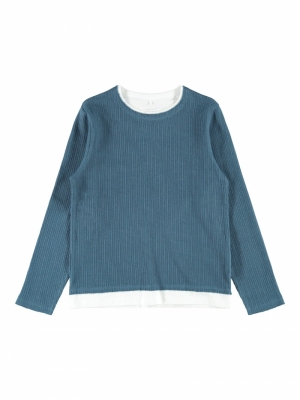 NKMTAVOLO LS SWEAT UNB NOOS REAL TEAL