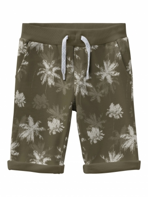 NKMVERMO AOP LONG SWE SHORTS IVY GREEN