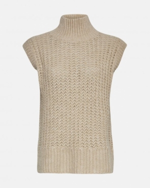 HEIDI M NECK VEST OATMEAL