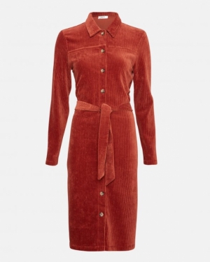 IBINE FLORINA LS SHIRT DRESS BARN RED