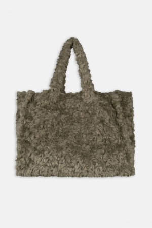 FAUX SHEARLING SHOPPER MISTLETOE