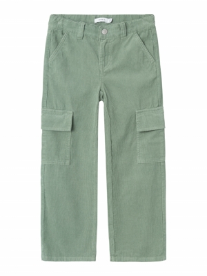 NKFBELLA WIDE CORD PANT LILY PAD