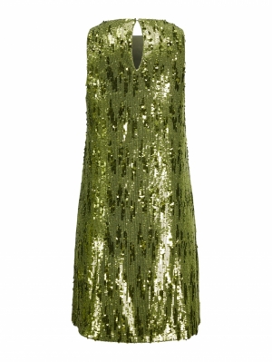 JXTARA SL SEQUIN DRESS PARROT GREEN