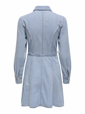 JDYKAMMA LS BELT DHORT DRESS LIGHT BLUE