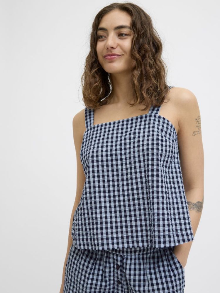 JXPETRA SEERSUCKER SL TOP SKYWAY CHECKS