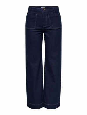 JDYNEWVANESSA HW POCKET WIDE DARK BLUE DENIM
