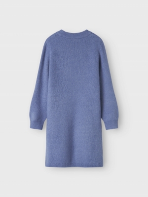 NKFOMARIAN LS KNIT DRESS BLUE ICE