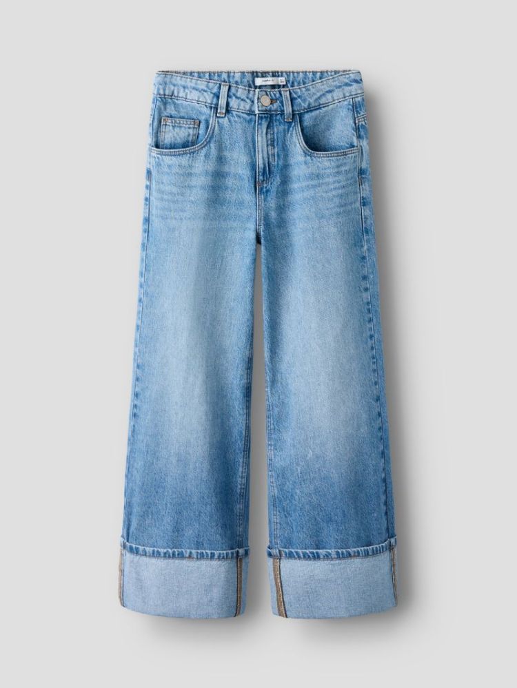 NKFBELLA WIDE LC FOLD JEANS 11 Medium Blue Den