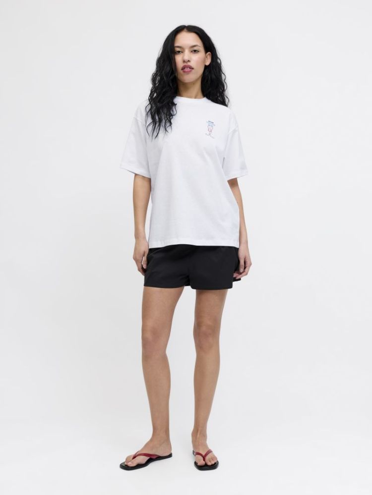 JXMILLOW LOOSE SS TEE BR WHITE:LOBSTE
