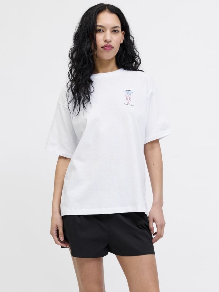 JXMILLOW LOOSE SS TEE BR WHITE:LOBSTE