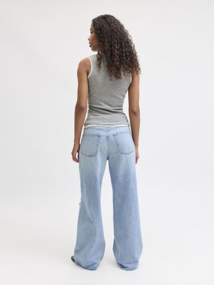 JXHENNA STR SL CONTRAST TOP LIGHT GREY MELA