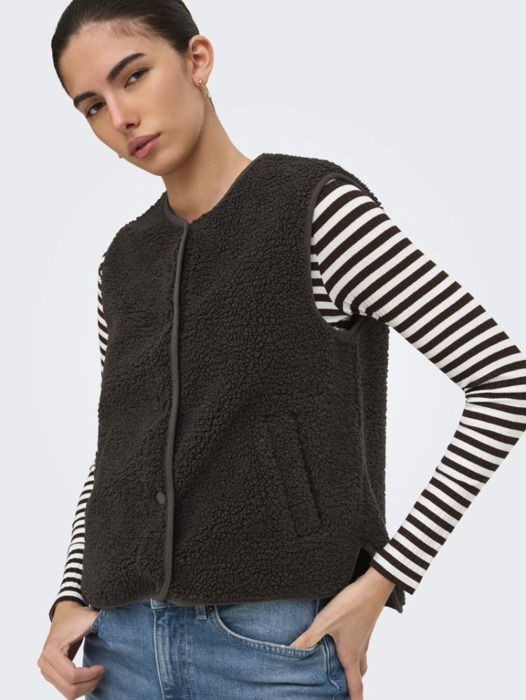 JDYSIMINA TEDDY WAISTCOAT CHOCOLATE TORTE