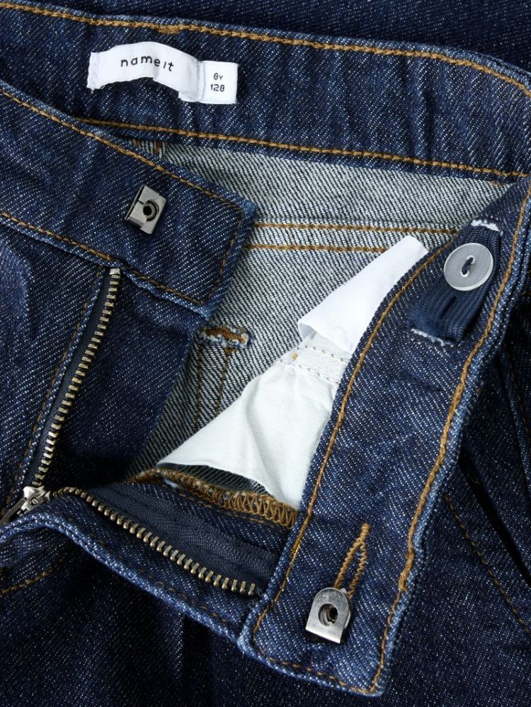 NKFBELLA HW W PLEAT NOOS DARK BLUE DENIM