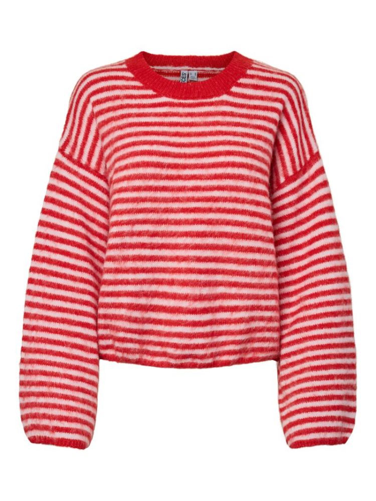 PCADA LS O-NECK KNIT FLAME SCARLETT
