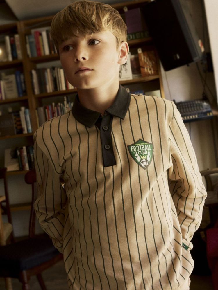 NKMLESTER LS NREG POLO SWEAT SESAME