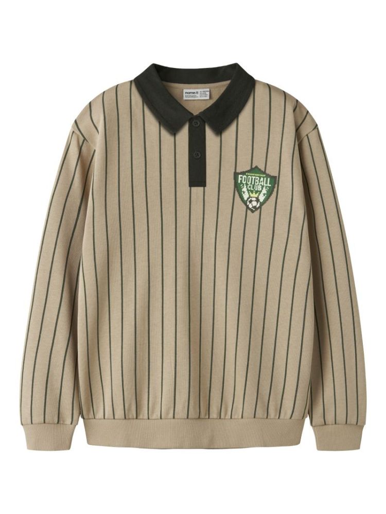 NKMLESTER LS NREG POLO SWEAT SESAME