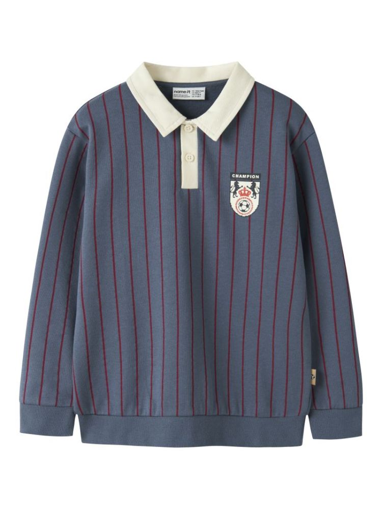 NKMLESTER LS NREG POLO SWEAT VINTAGE INDIGO