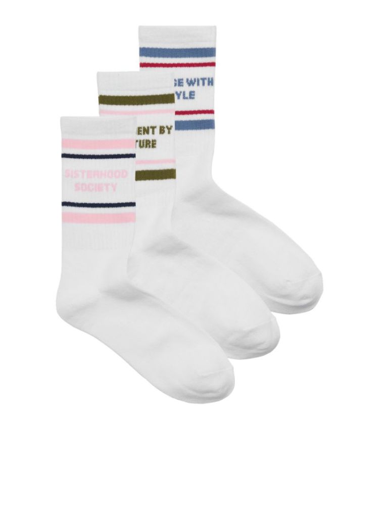 JXBASIC TENNIS PRINT SOCK 3-PA 5079624 White
