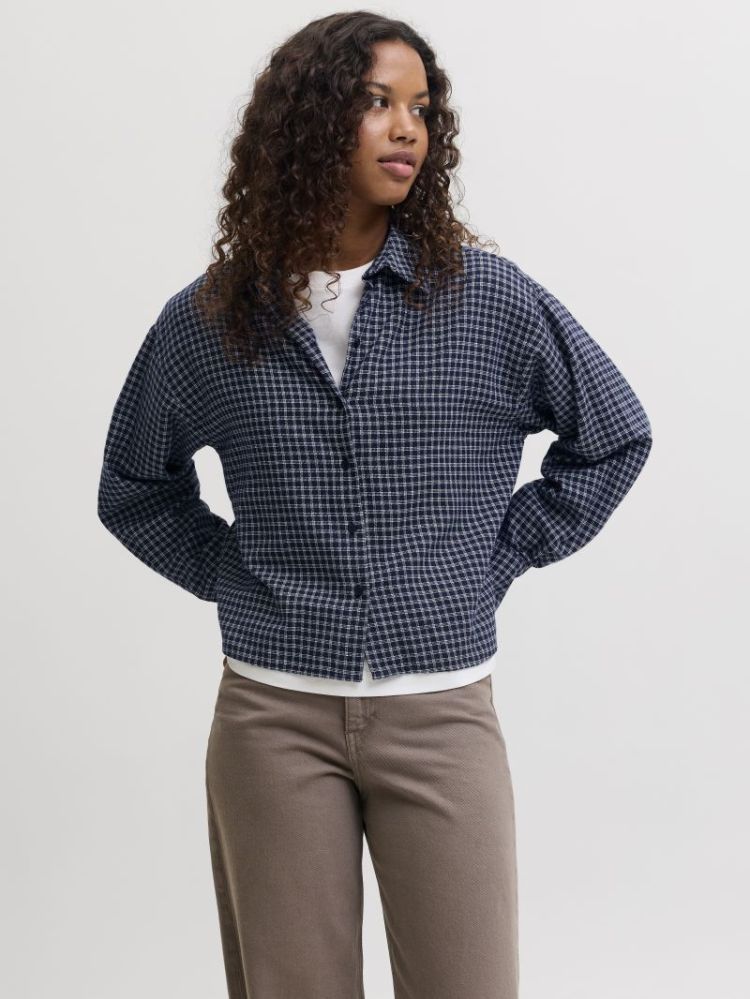 JXJAMIE CHECK FLANNEL LS 5040720 Blue