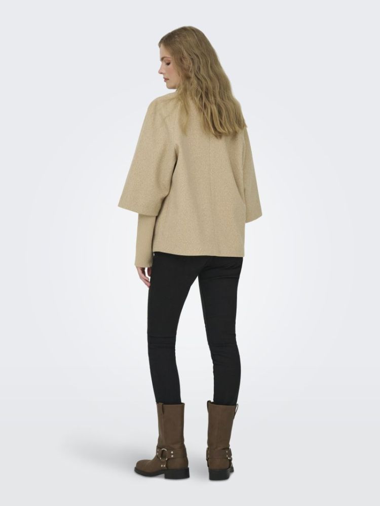 JDYMEMORY LIFE RIB SHORT JACKE BROWN MEL WHITE