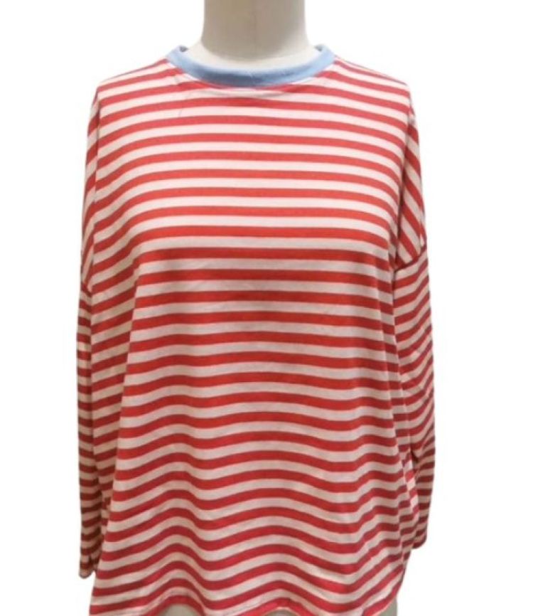 TSHIRT STRIPED ROUGE