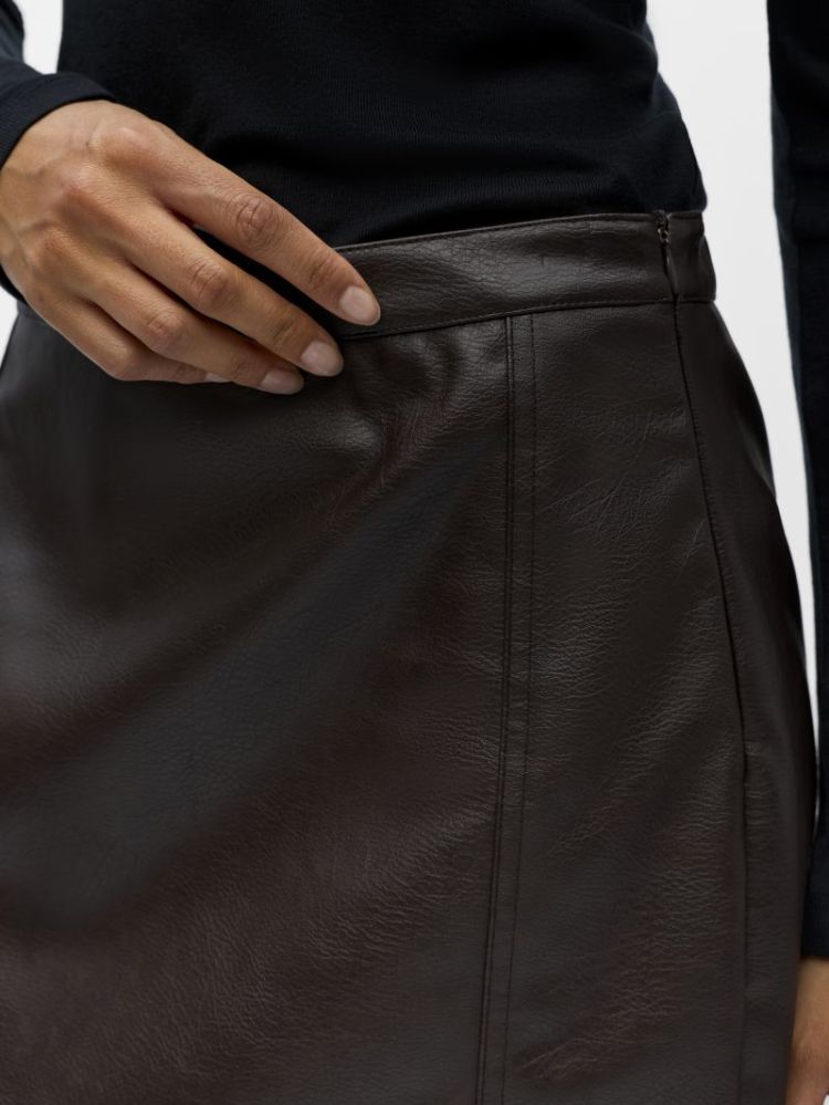 OBJLIVA HW SHORT SKIRT SEAL BROWN