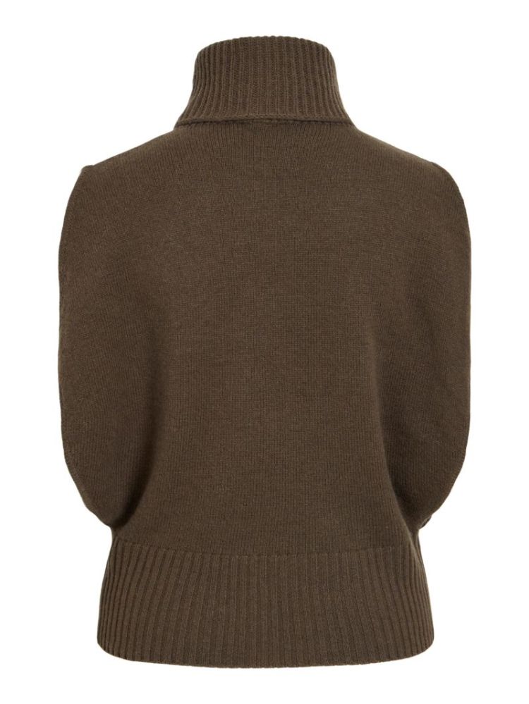 ROUCLEO ROLL NECK KNIT VEST CANTEEN