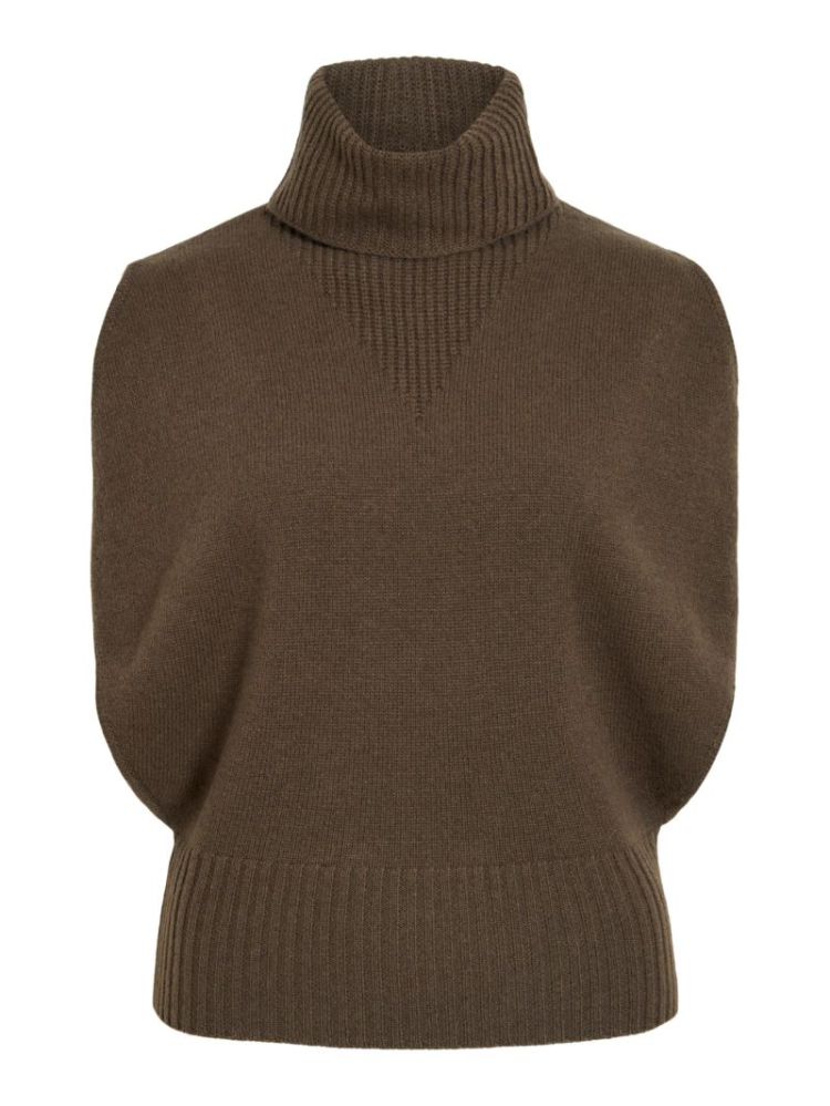 ROUCLEO ROLL NECK KNIT VEST CANTEEN