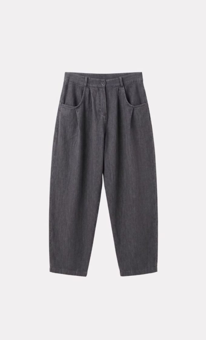 Balloon-fit trousers in cotton greychiaro