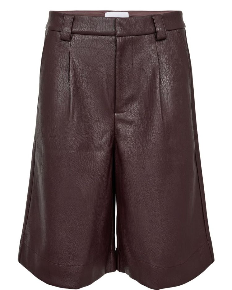 NUJULES PU SHORTS FUDGE