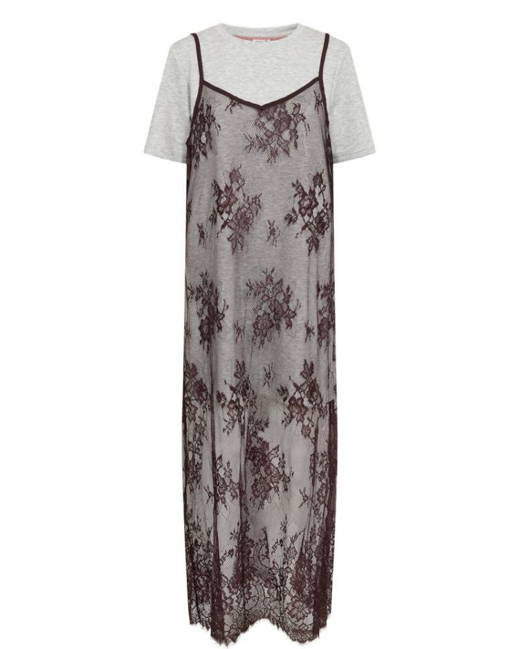 NUSOLENA DRESS LIGHT GREY MELA