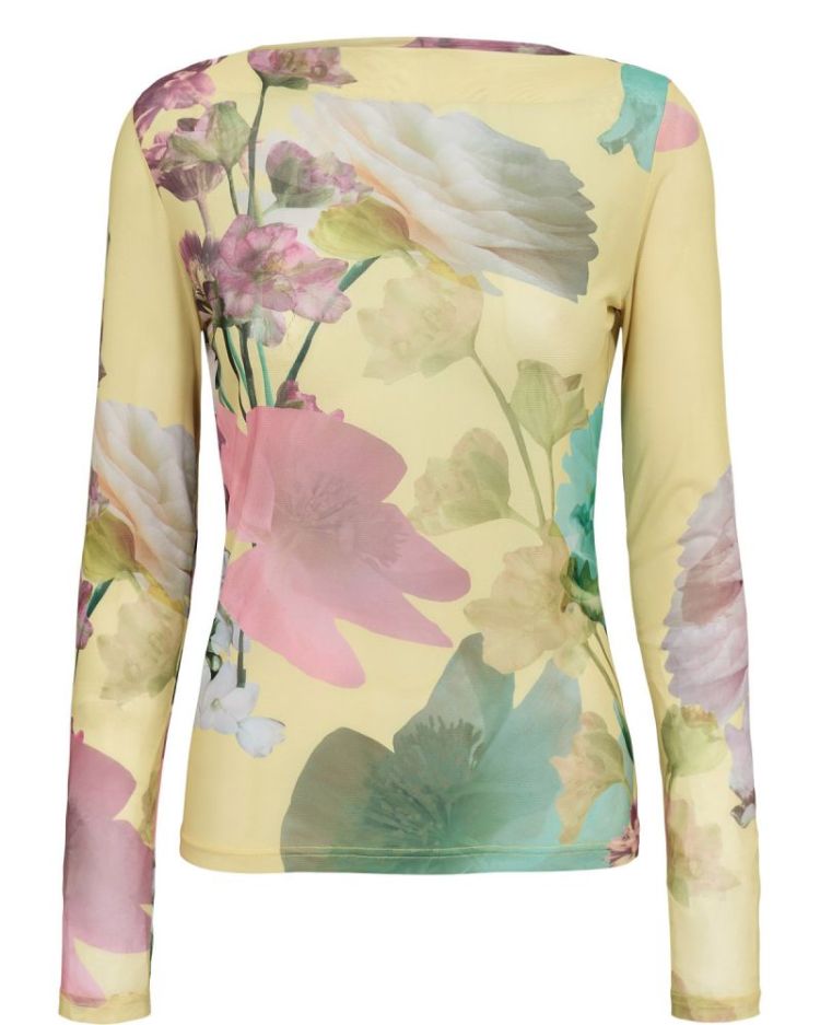 NUKIRELLA MESH BOATNECK TOP CANARY YELLOW