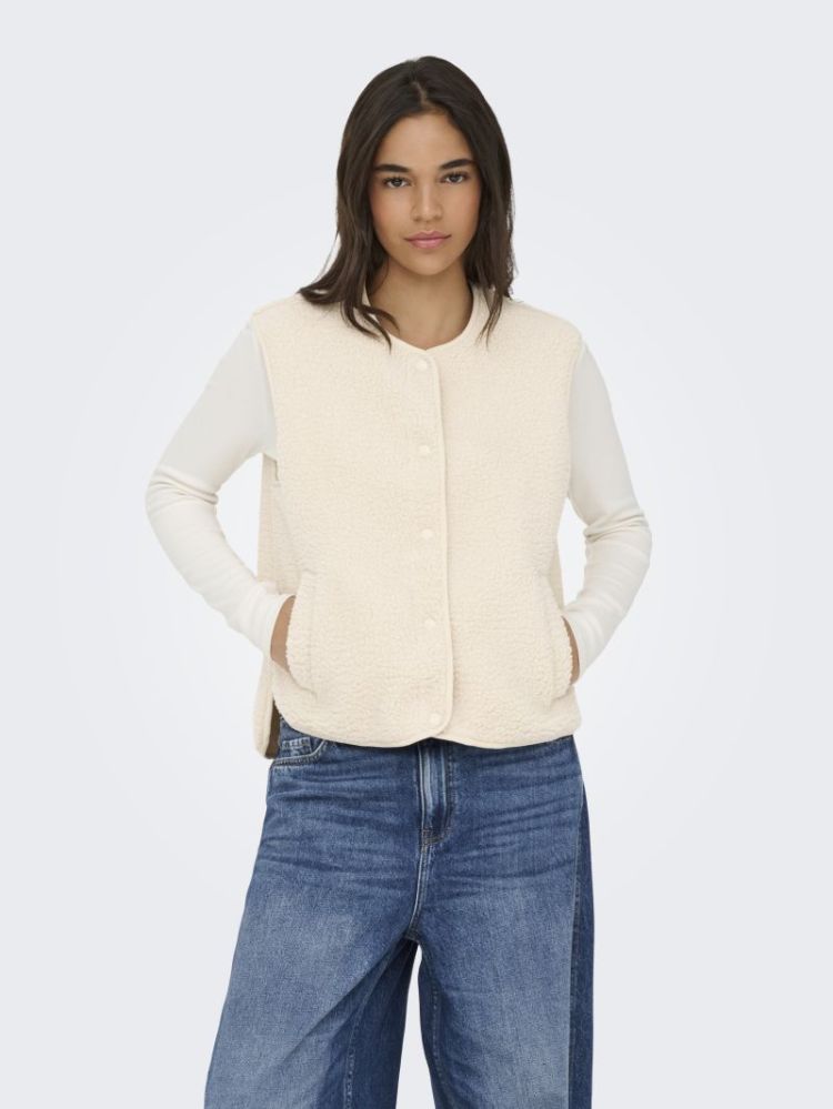 JDYSIMINA TEDDY WAISTCOAT NOOS PUMICE STONE