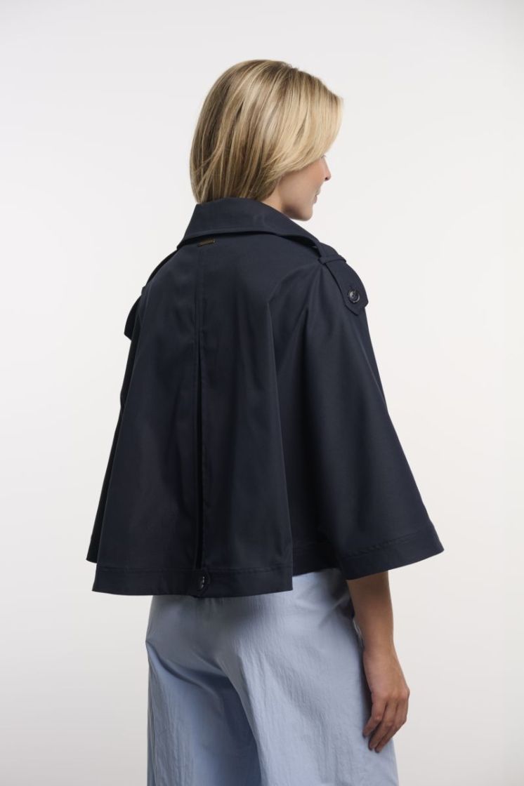 CAPE WITH COLLAR DARK NAVY