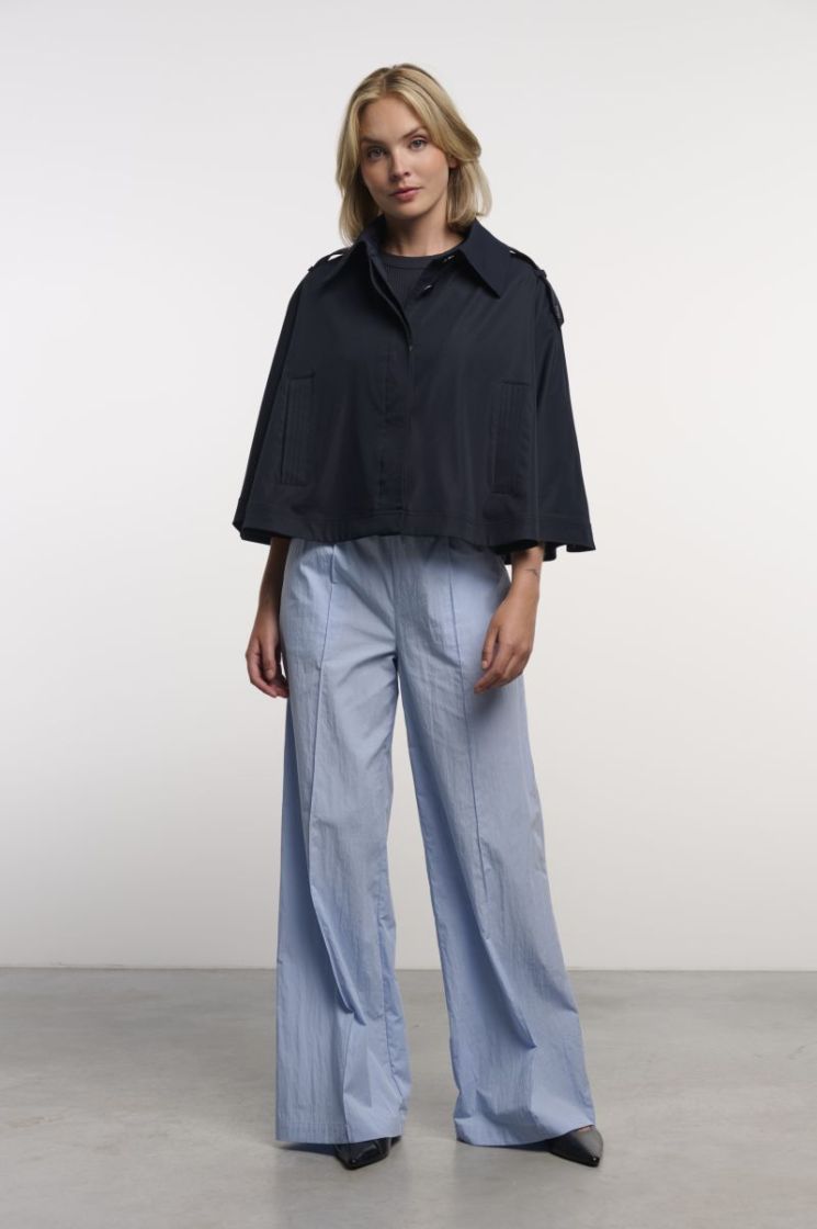 CAPE WITH COLLAR DARK NAVY