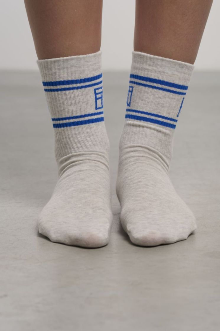 R&P SOCKS LIGHT GREY BLUE