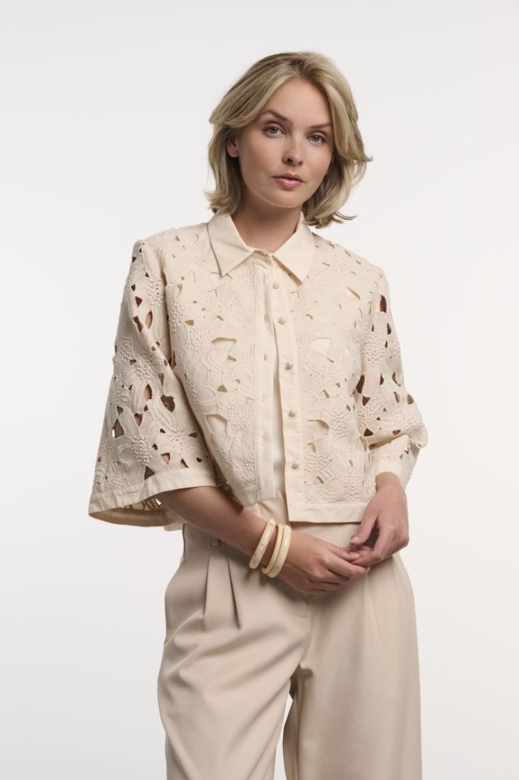 LACE BLOUSE JACKET PETAL BEIGE