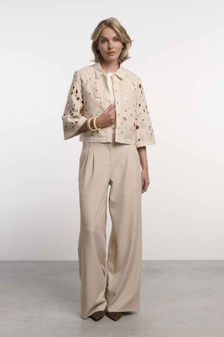 LACE BLOUSE JACKET PETAL BEIGE