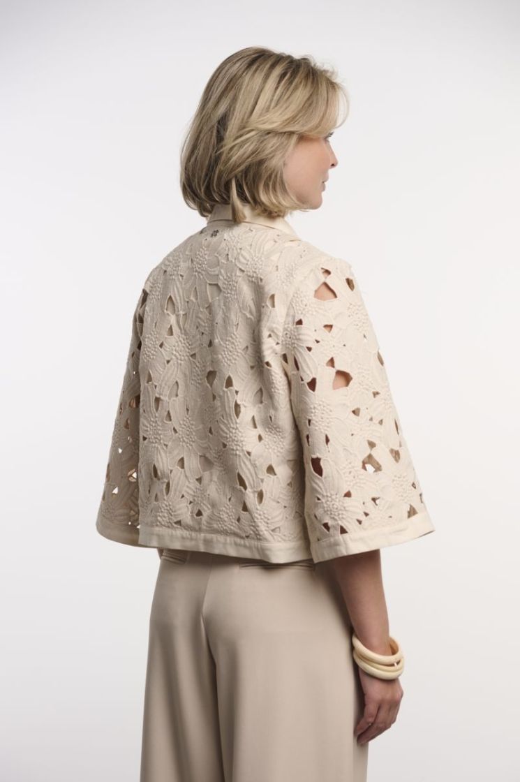 LACE BLOUSE JACKET PETAL BEIGE