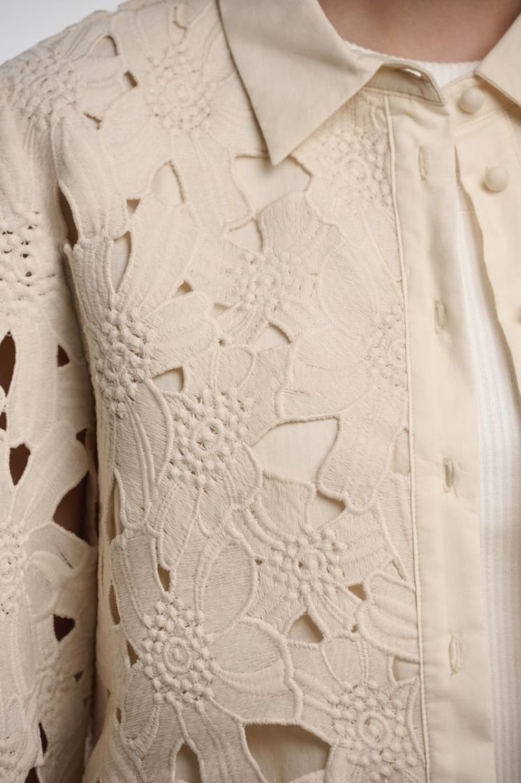 LACE BLOUSE JACKET PETAL BEIGE