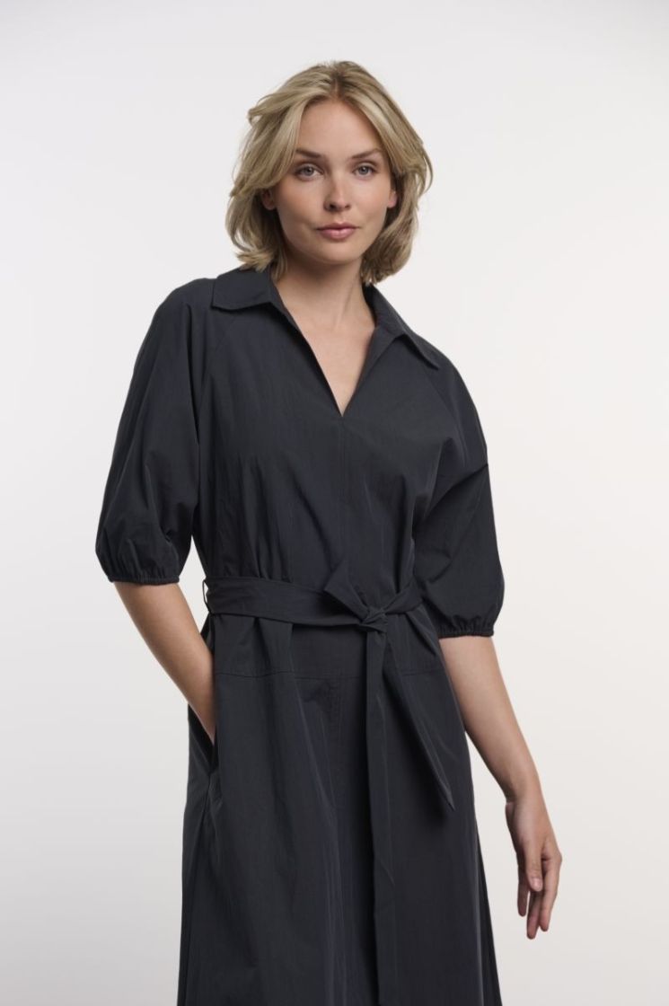MAXI DRESS WITH SHORT PUFF SLE DARK NAVY