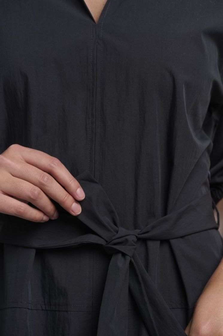 MAXI DRESS WITH SHORT PUFF SLE DARK NAVY