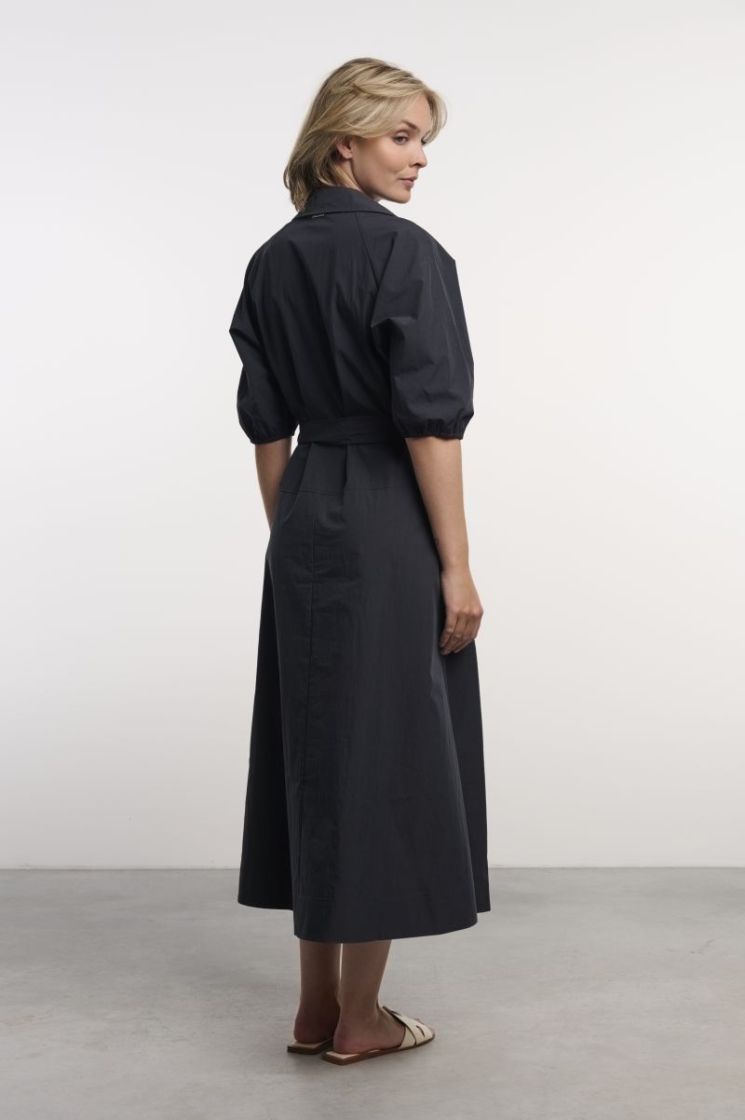MAXI DRESS WITH SHORT PUFF SLE DARK NAVY