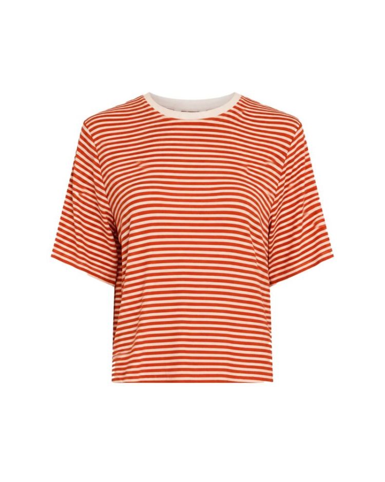 MSCHJANA TEE EGRET/ORANGE